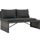 VidaXL Loungeset met kussens 3-delig poly rattan grijs