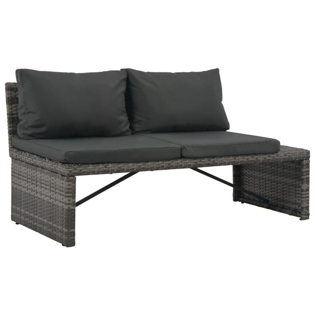 VidaXL Loungeset met kussens 3-delig poly rattan grijs