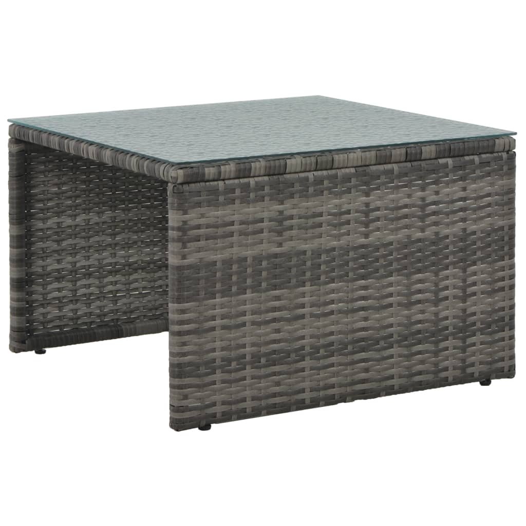 VidaXL Loungeset met kussens 3-delig poly rattan grijs