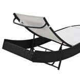 VidaXL Ligbed met kussen poly rattan zwart