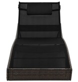 VidaXL Ligbed met kussen poly rattan bruin
