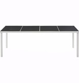 VidaXL Tuintafel 220x90x74,5 cm staal zwart