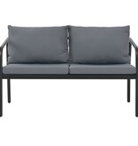 VidaXL Tuinbank tweezits met kussens aluminium grijs