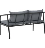 VidaXL Tuinbank tweezits met kussens aluminium grijs
