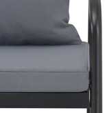 VidaXL Tuinbank tweezits met kussens aluminium grijs