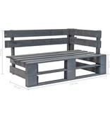 VidaXL Tuinhoekbank pallet hout grijs