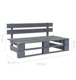 VidaXL Tuinbank pallet hout grijs