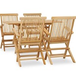 VidaXL 5-delige Tuinset massief teakhout