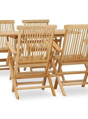 VidaXL 5-delige Tuinset massief teakhout