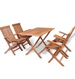 VidaXL 5-delige Tuinset massief teakhout