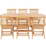VidaXL 7-delige Tuinset 150-200x100x75 cm massief teakhout