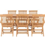 VidaXL 7-delige Tuinset 150-200x100x75 cm massief teakhout