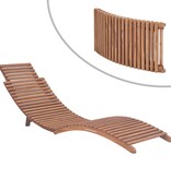 VidaXL Ligbed inklapbaar massief teakhout