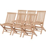 VidaXL 7-delige Tuinset inklapbaar massief teakhout