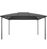 VidaXL Prieel met dak 4x3x2,6 m aluminium zwart