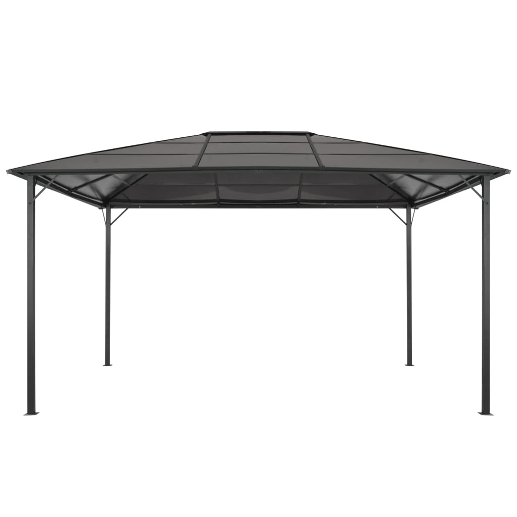 VidaXL Prieel met dak 4x3x2,6 m aluminium zwart