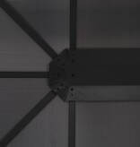 VidaXL Prieel met dak 4x3x2,6 m aluminium zwart