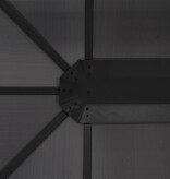 VidaXL Prieel met gordijn 4x3x2,6 cm aluminium zwart