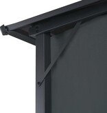 VidaXL Prieel met gordijn 4x3x2,6 cm aluminium zwart