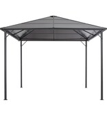 VidaXL Prieel met dak 3x3 m aluminium antracietkleurig