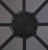 VidaXL Prieel met gordijn 3x3 m aluminium zwart