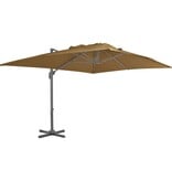 VidaXL Zweefparasol met aluminium paal 400x300 cm taupe