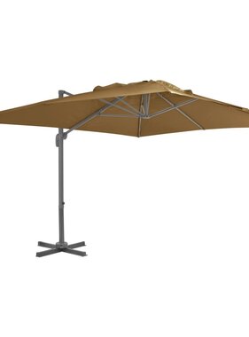 VidaXL Zweefparasol met aluminium paal 400x300 cm taupe
