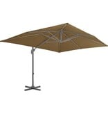 VidaXL Zweefparasol met aluminium paal 400x300 cm taupe