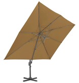 VidaXL Zweefparasol met aluminium paal 400x300 cm taupe