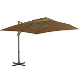 VidaXL Zweefparasol met aluminium paal 300x300 cm taupe