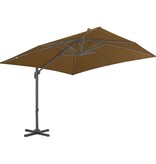 VidaXL Zweefparasol met aluminium paal 300x300 cm taupe