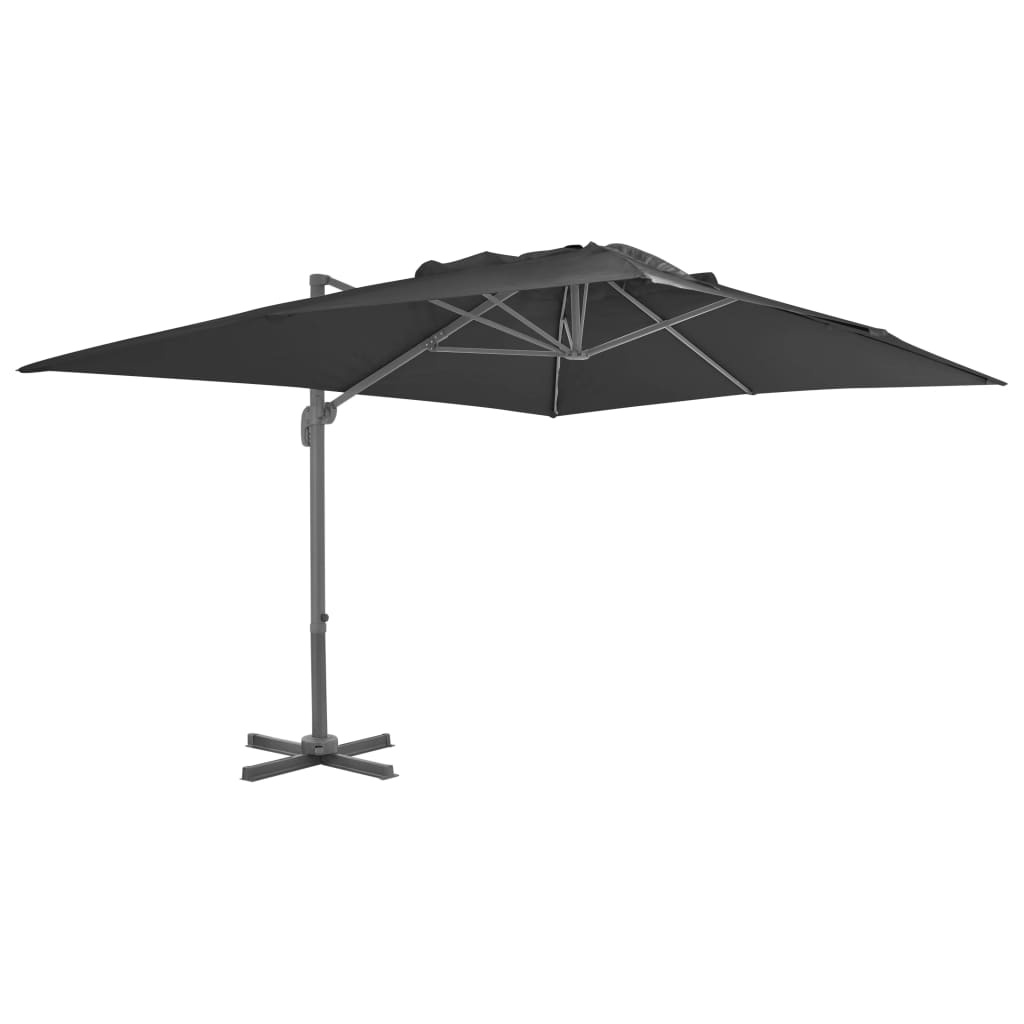 VidaXL Zweefparasol met aluminium paal 400x300 cm antracietkleurig