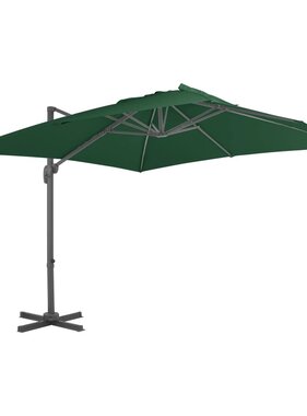 VidaXL Zweefparasol met aluminium paal 400x300 cm groen