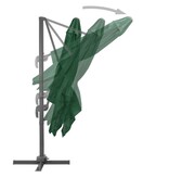 VidaXL Zweefparasol met aluminium paal 400x300 cm groen