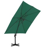 VidaXL Zweefparasol met aluminium paal 300x300 cm groen