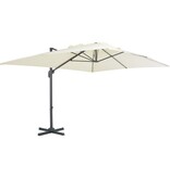 VidaXL Zweefparasol met aluminium paal 400x300 cm zandkleurig