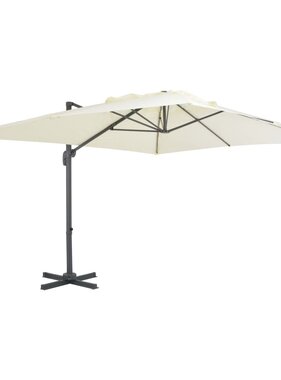 VidaXL Zweefparasol met aluminium paal 400x300 cm zandkleurig