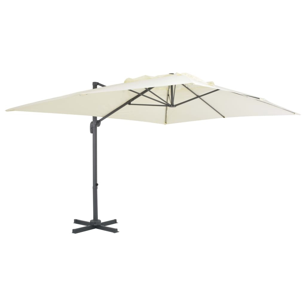 VidaXL Zweefparasol met aluminium paal 400x300 cm zandkleurig