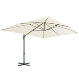 VidaXL Zweefparasol met aluminium paal 400x300 cm zandkleurig