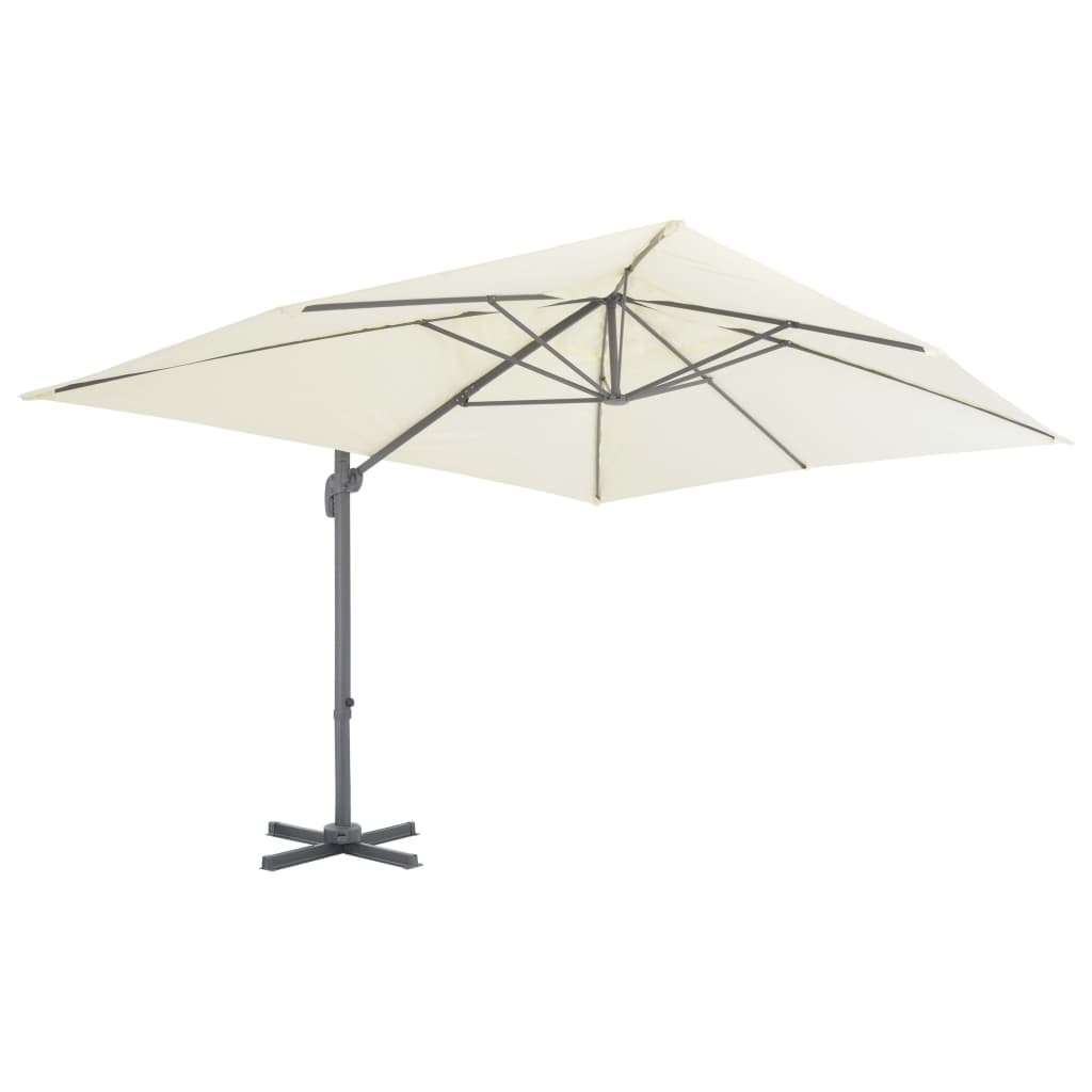 VidaXL Zweefparasol met aluminium paal 400x300 cm zandkleurig