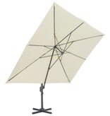 VidaXL Zweefparasol met aluminium paal 400x300 cm zandkleurig