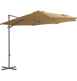 VidaXL Zweefparasol met stalen paal 300 cm taupe