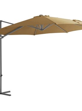 VidaXL Zweefparasol met stalen paal 300 cm taupe