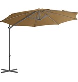 VidaXL Zweefparasol met stalen paal 300 cm taupe