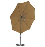 VidaXL Zweefparasol met stalen paal 300 cm taupe