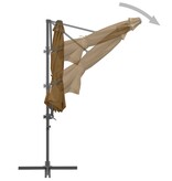 VidaXL Zweefparasol met stalen paal 300 cm taupe