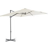 VidaXL Zweefparasol met stalen paal 250x250 cm zandkleurig