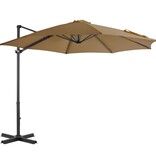 VidaXL Zweefparasol met aluminium paal 300 cm taupe