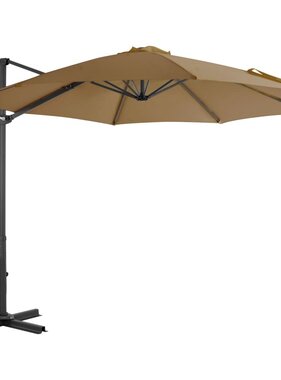 VidaXL Zweefparasol met aluminium paal 300 cm taupe