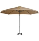 VidaXL Zweefparasol met aluminium paal 300 cm taupe